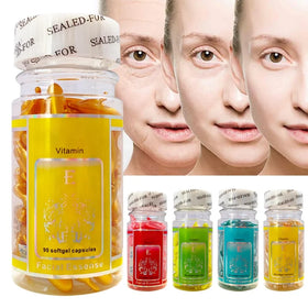 Vitamin E Serum Capsules 90pcs Jar Face Oil Capsules Hydrating Brightening Firming With Hyaluronic Acid Vitamin B5 Private Label