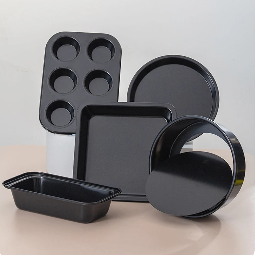 5-Piece Non Stick Bakeware Set Baking Set- with Muffin Tray Oven Tray Cake Pan Loaf Pan & Spring Form Cake Tin