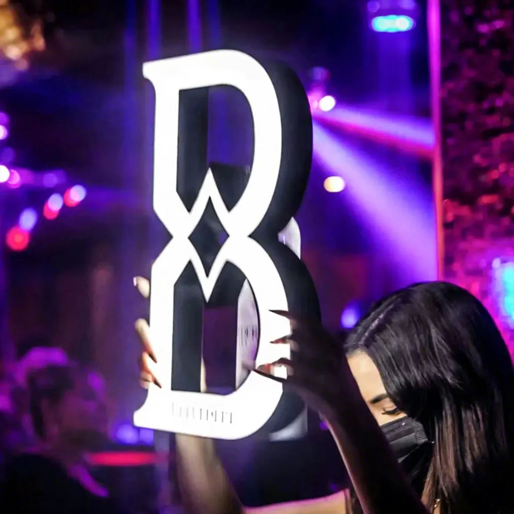 Rechargeable LED Lighted Vodka Bottle Glorifier Champagne Display Stand Letters B R Presenter Rack Bar Night Club Party
