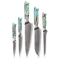 Abalone Shell Resin Handle Chef Utility Santoku Boning Knife Luxury Damascus Steel Knives VG10 Kitchen Knife Set