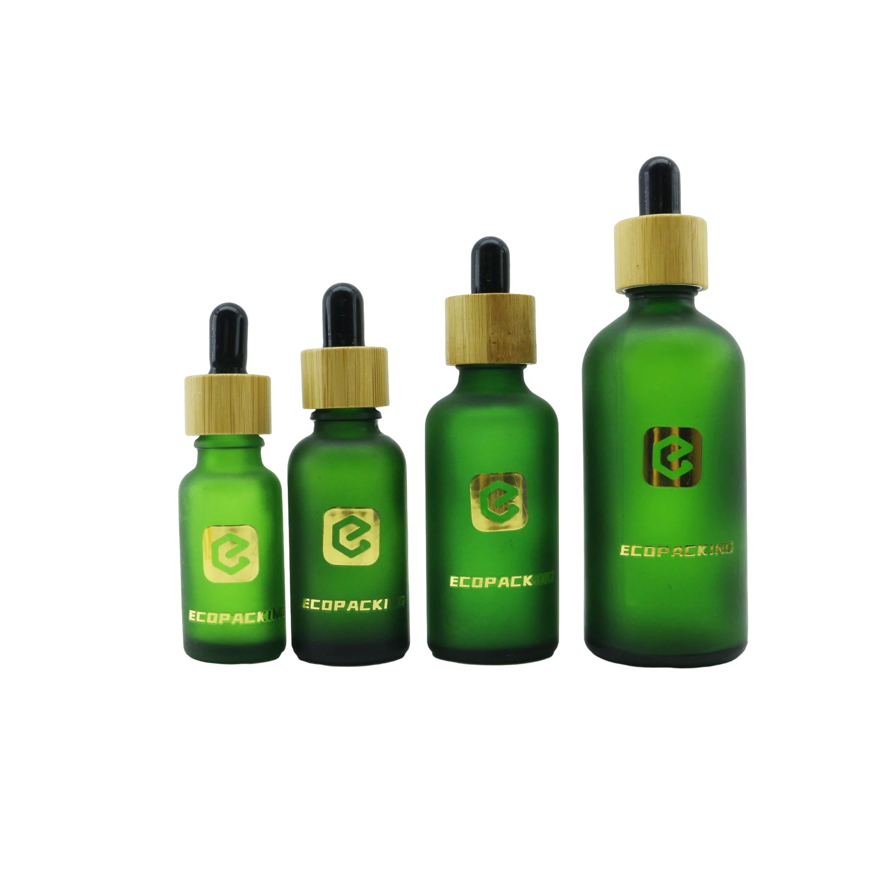 15ml Round Frosted Green Glass Dropper Bottles Face Oil Hair Serum Bottles
