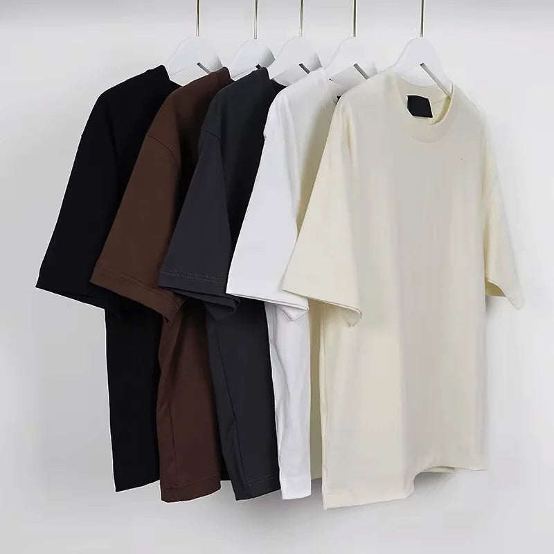 Factory Wholesale Heavyweight 100% Cotton Jersey T-Shirt Oversized Short Sleeve Crew Neck Custom Printed Logo 260 Grams High