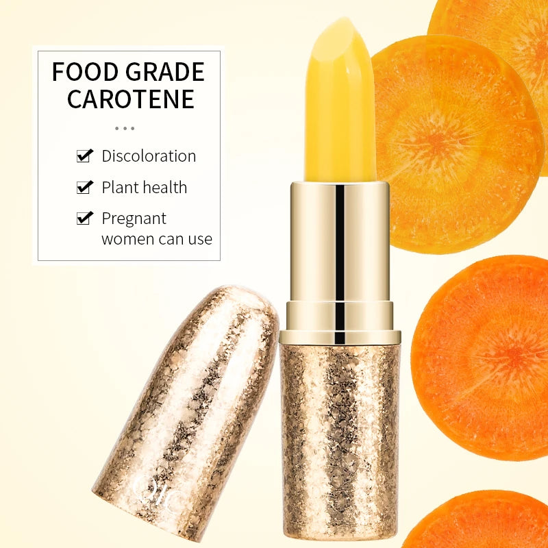 Moisturizing Lip Balm Tubes with Gold Lacquer Lipbalm Container Warm Change Anti-dryness and Peeling Lip Blam