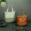 EMG6994 Bag Custom Logo Woven Genuine Leather Rattan Gift Firm Crochet Vintage Designer Beach Women's Bucket Bags