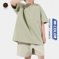 100% Cotton Men's t Shirt Heavyweight Luxury Oversize Drop Shoulder Custom logo Desgin Boxy Blank Streetwear T-shirt for Man
