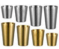 Modern Stainless Steel Double-Walled Coffee Tumbler Hammered Design Reusable Beer Mug Stackable Double-Walled for Hot Cold