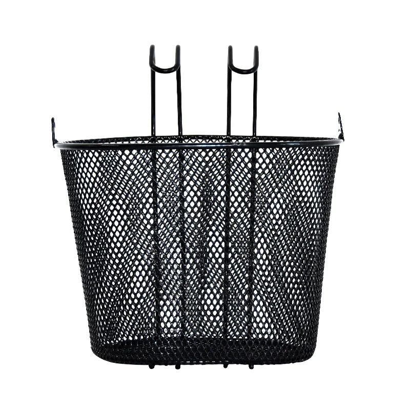 Steel Bike Handlebar Front Basket Removable Bicycle Rack with Cover Hanging Basket for Front Wheel Accessory