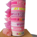 Customized Pink Design Ethnic Jewelry Cloth Letters Name Embroidery Tassel Webbing Adjustable Friendship Women Men Bracelets