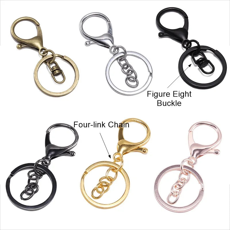 Colored Keychain Lobster Clasp 3-Piece Set Golden Metal Alloy Keychains Custom Bag Charm Pendant Accessory