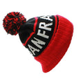 Unisex Winter Beanie Cap Pom Poms Warm Fleece Knit Twist Hats Cute Wholesale Beanie Puff Printing Letter Pattern for Men Women
