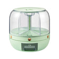 Wholesale Kitchen Clear Airtight Food Storage Container Transparent Round Rotating Plastic Grain Rice Cereal Dispenser Bucket