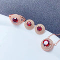 Dubai Fashion Natural Garnet Earrings Sets Wholesale Fine Jewelry for Engagement Occasions