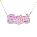 Best Selling Products Brass Metal Two Tone 18K Gold Silver 3D Custom Name Plate Necklace Personalized for Gifts