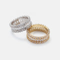 Top Quality Gold and Silver Plated Women Jewelry Gemstone Diamond Geometry Rings