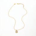 Fenny 18K Gold Plated Wholesale Non Tarnish Gift Lucky Love Heart-shaped Crystal Lock Pendant Stainless Steel Necklace for Women
