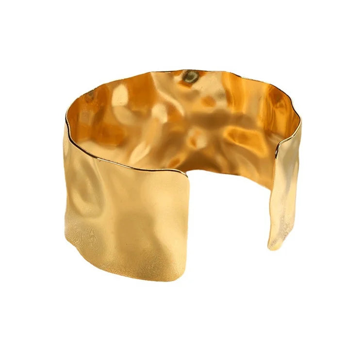 Wholesale Dainty Women Accessories Gold Plated Stainless Steel Cuff Bangle Bracelets Jewelry for Women