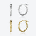 FUAMAY Aretes De Plata 925 Sterling Silver Beaded Earrings Beaded Hoop Earring
