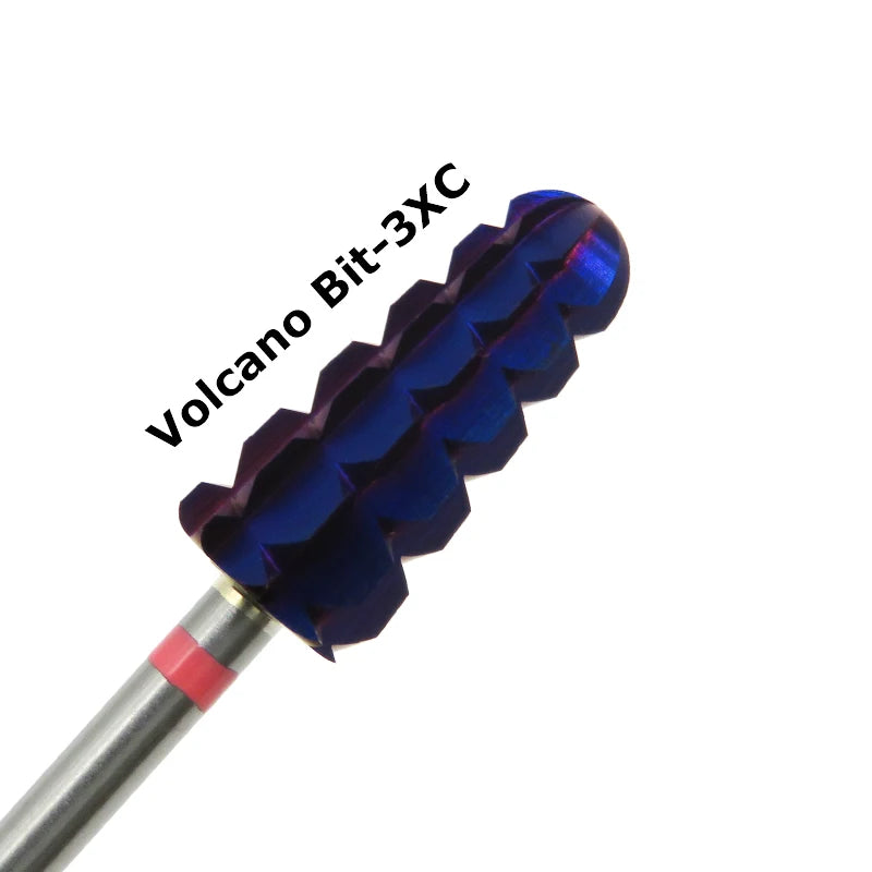 Professional Tapered Tungsten Carbide Right Hand One Way Straight Cut Volcano Nail Drill Bits 3xc for Remove Acrylic