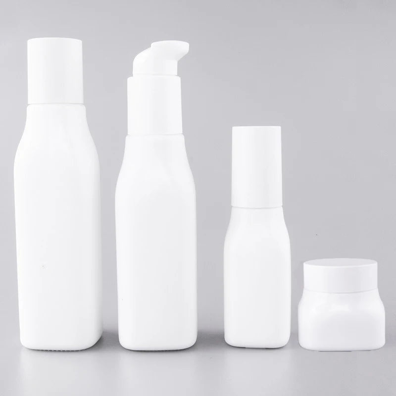 Empty 40ml 100ml 120ml Glass White Porcelain Sprayer Lotion Bottles 50g 150g Cream Jars Skincare Sets Packaging