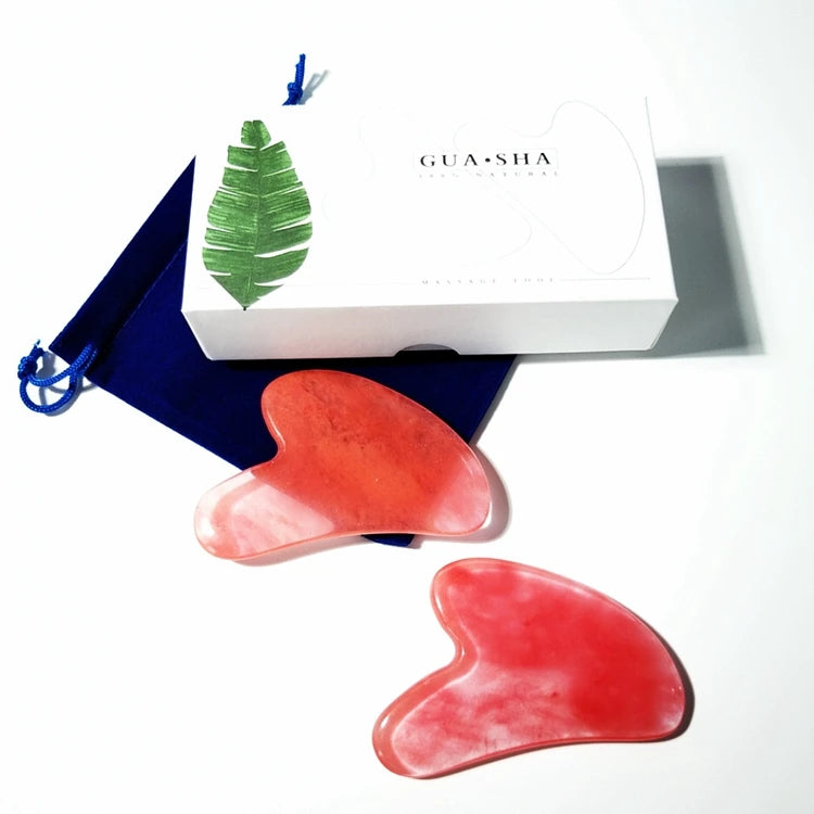 2025 Factory Wholesale Price Natural Stone Scraper Chinese Gua Sha Tools Watermelon Quartz Jade Guasha Board
