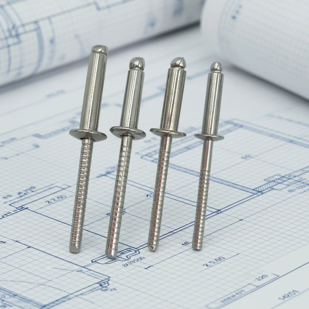 SUS 304 Stainless Steel Rivets Dome Head Pop Rivets 5/32 3/16 Open End Blind Rivets With Thread Mandrel Pull Screw Blind Rivet