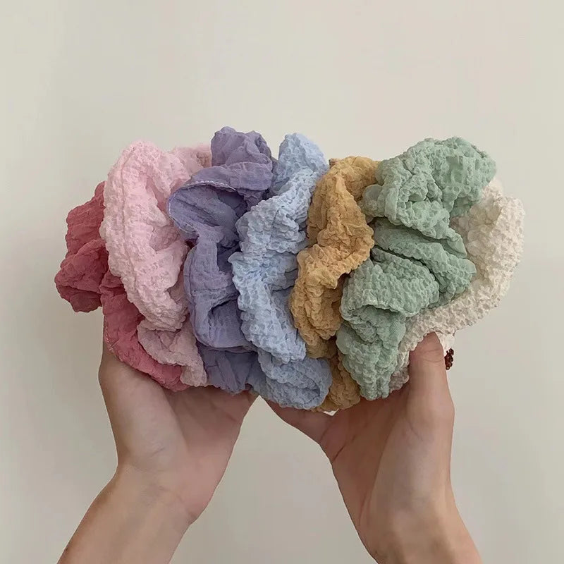 Cotton Fabric Large Scrunchies Ropes Hair Bands Ties Gum Elastics Ponytail Holders for Women Girls