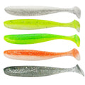 NewBility Easy Shiner PVC Soft Lures 70mm Artificial Soft Bait Double Color T Tail Wobblers for Lake & River Fishing