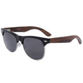 New Trendy Eco-friendly Customized Brand Semi-Rimless Frame TAC Polarized UV400 Lens Handmade Customized Logo Natural Wood