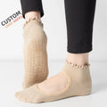 Women's Custom Design Grippy Non-slip Yoga Pilates Socks Anti slip Toeless Pilates Socks logo Best Price
