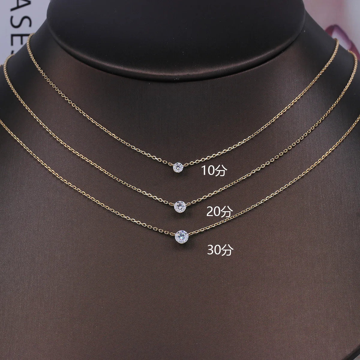 Elegant Gold Plated Necklace S925 Sterling Silver Solitaire Necklace for Women Sterling Silver Chain Necklace