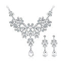 Butterfly White Rhinestone Flower Custom Diamond Wedding Necklaces Earring Fashion Fine Jewelry Bridal Necklace Sets for Women