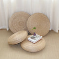 Japanese Style Pu Tuan Weaving Floor Seating Cushion With Handle Portable Outdoor Meditation Stadium Seat Cushion