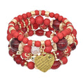 Fashion Bohemian Ethnic Jewelry Personality Multi-layer Bracelets Trendy Crystal Candy Beads Bracelet for Women Girls