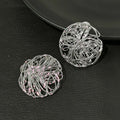 European American Metal Circular Earrings Women Retro Design Handmade Mesh Weaving Gold Plated Drop Earrings Accessories