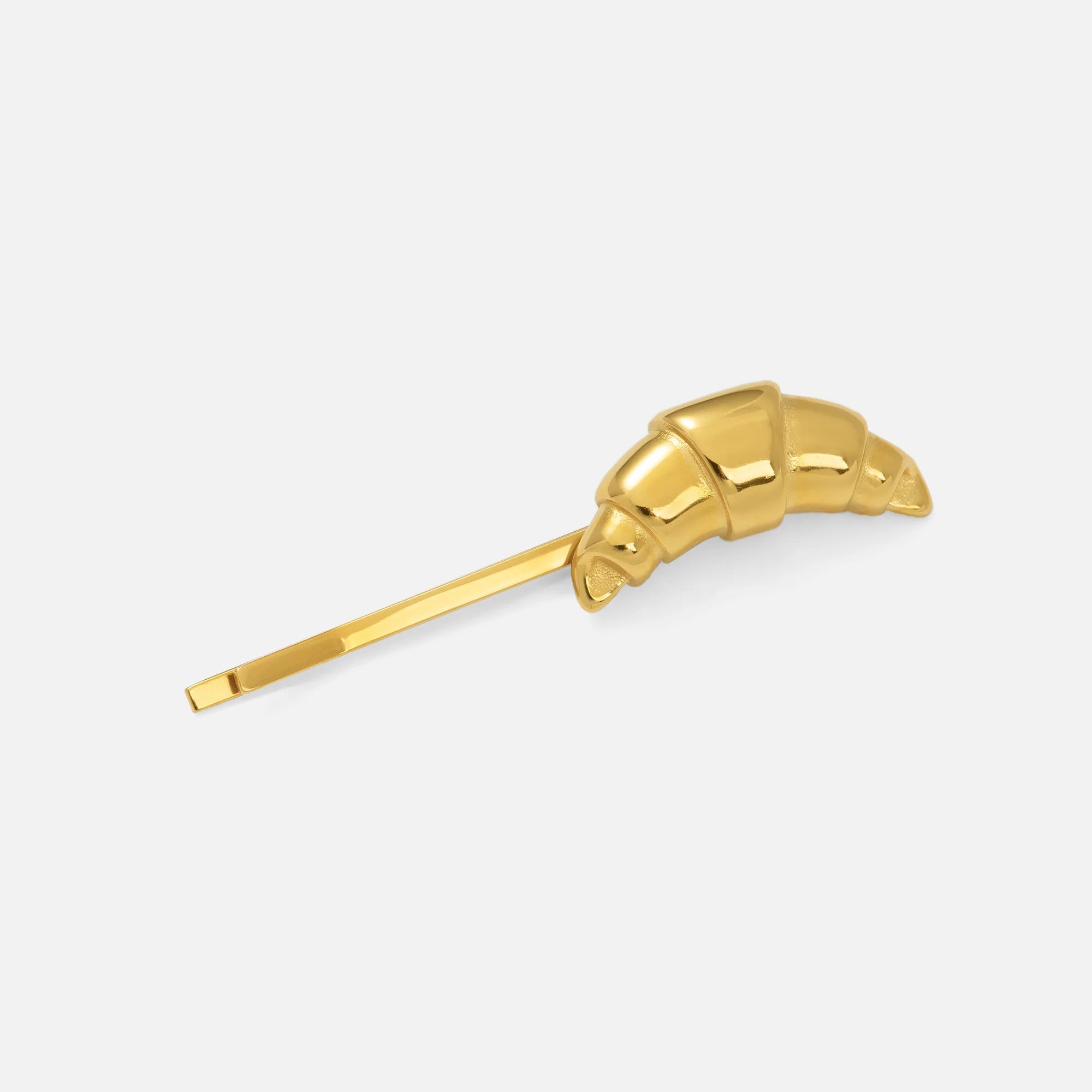 Dazan New HOT INS 18k Gold Plated Stainless Steel High End Vintage Super Shine Horn Moon Hair Clip Lady Elegant Hair Accessories