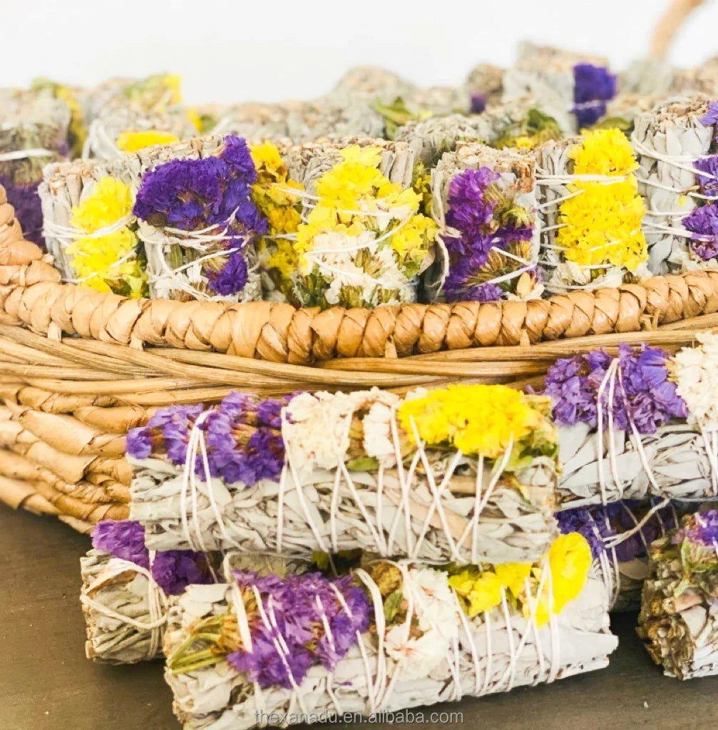 California All Sizes Handmade Organic Lavender Rosemary Therapeutical Salvia Apiana White Sage Smudge Stick Candles Bundles