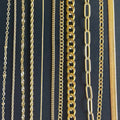 SC Custom 14K Gold Plated Chain Cable Figaro Rope Paperclip Cuban Curb Link Chain 925 Sterling Silver Chain for Men Women