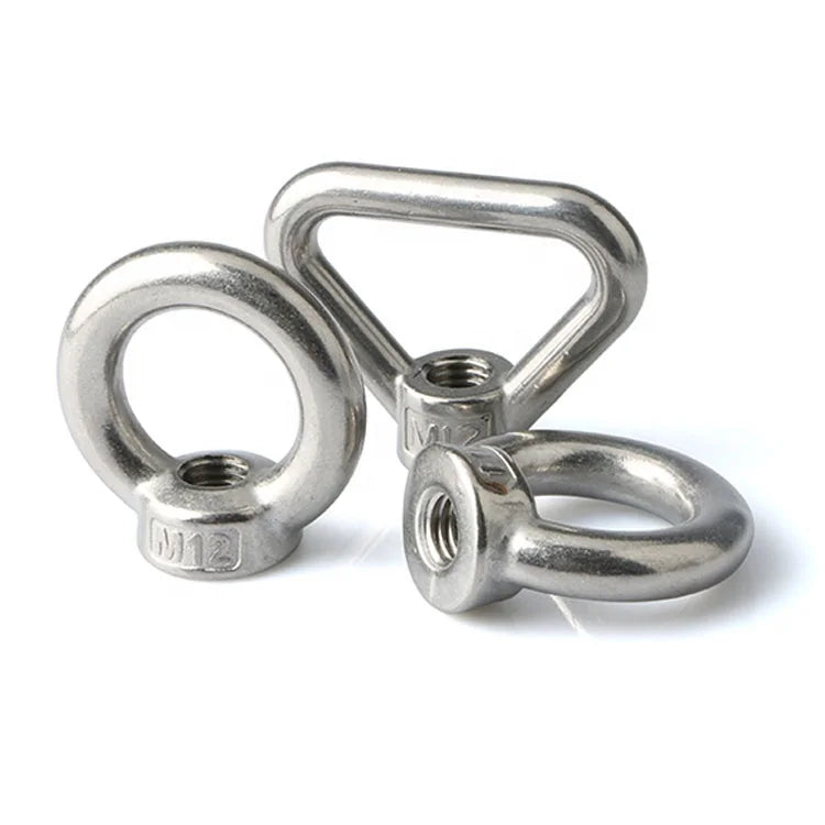 Wholesale SUS Aluminum Hot Dip Galvanized Eye Hook Nut Fastener Components for Manufacturing Machinery Ring Nut Forged Eye Nut
