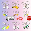 Trending Products 2025 Wholesale 3D Cute Keychain Keyring Custom Fashion Animal Fruit Christmas 3D Keychain Mini Accessories