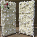 SPR White/Ivory Silk Artificial Flower Wall Panels for Wedding Party Mother's Day & Christmas Events-Stage Backdrop Decor MegaBDM