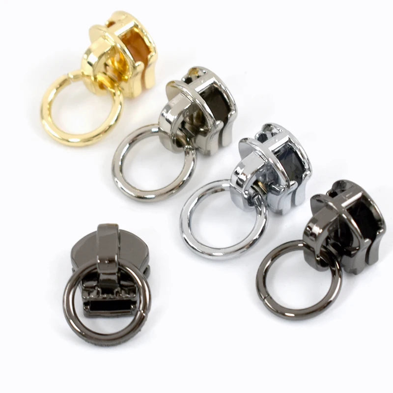 Deepeel ZT167 5# DIY Sewing Zipper Sliders Accessories With Circle High-End Luggage Replaceable Metal Zipper Head