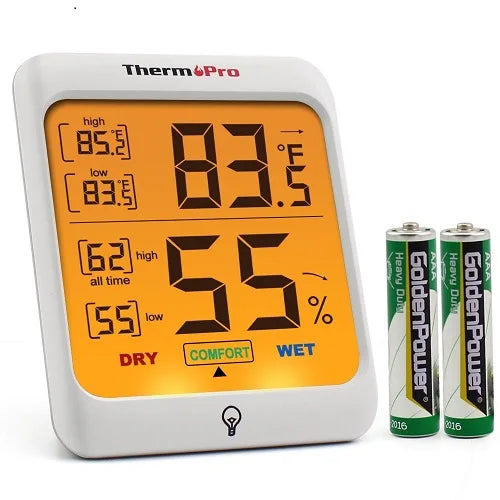 For ThermoPro TP53 Digital Indoor Room Thermometer with Hygrometer Monitor Made of Durable Plastic