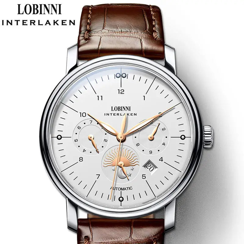 15008 Citizen Luxury Automatic Mechanical Business Watch Men Stainless Steel 5BAR Water Resistant Sapphire Crystal Leather Strap