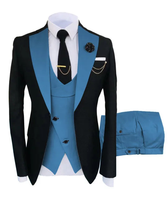 Factory Wholesale Foreign Trade Specially for Business Casual Suit Three Sets Groom Best Man Wedding Banquet Suit Men
