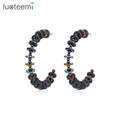 LUOTEEMI Luxury Design Jewelry Earing Woman Big Exaggerated Jewellery Fashion Hoop Earring With Charm