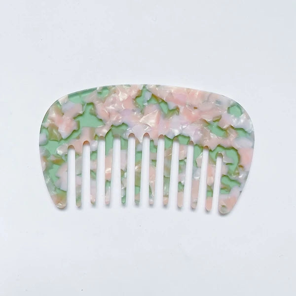 HZ Customization Colourful Acetic Leopard Print Hair Combs Portable Marbling Wide Tooth Combs for Women Tortoiseshell Acetate Combs