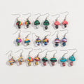 Fashion Creative Colorful Transparent Mushroom Earrings Cute Pastoral Style Polymer Clay Earrings for Women