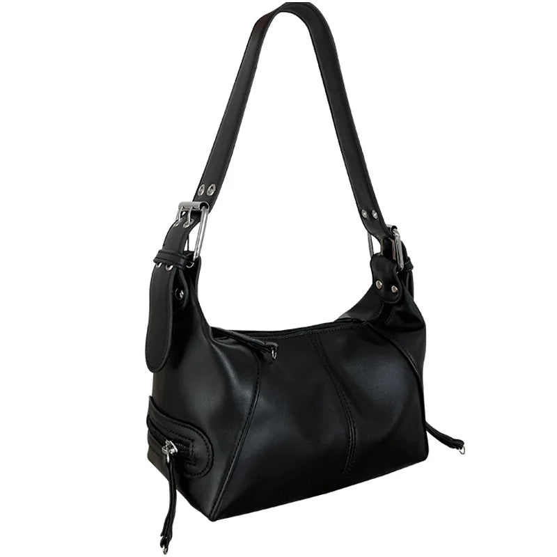 2024 Women's Fashion PU Leather Handbag Luxury Underarm Shoulder Bag Zipper Closure Casual Solid Color Messenger Bag for Women