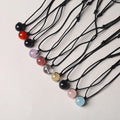 Crystal Gemstone Genuine Real Stone Amethyst Rose Quartz Citrine Aquamarine Birthstone Lucky Stone Necklace for Women Men