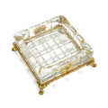 CIGARLOONG Classic High Quality Luxury Ashtray Transparent Glass Non-slip Bottom Large Diameter Four Slot Cigar Ashtray